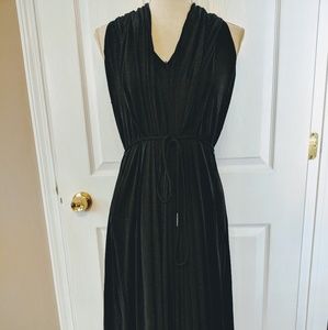 Calvin Klein Black Jersey Knit Dress with Rouching